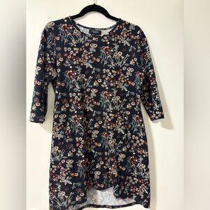 Papillon Blanc Navy Floral Dress